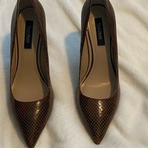 Brown snake skin high heels size 10